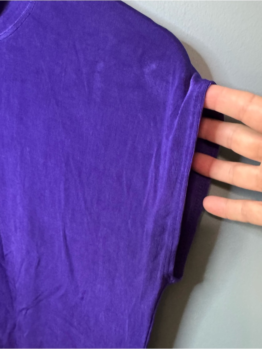 Chico's Travelers Purple Mock Neck Top Sleeveless Size 1 (Medium) Made in USA - Picture 5 of 10